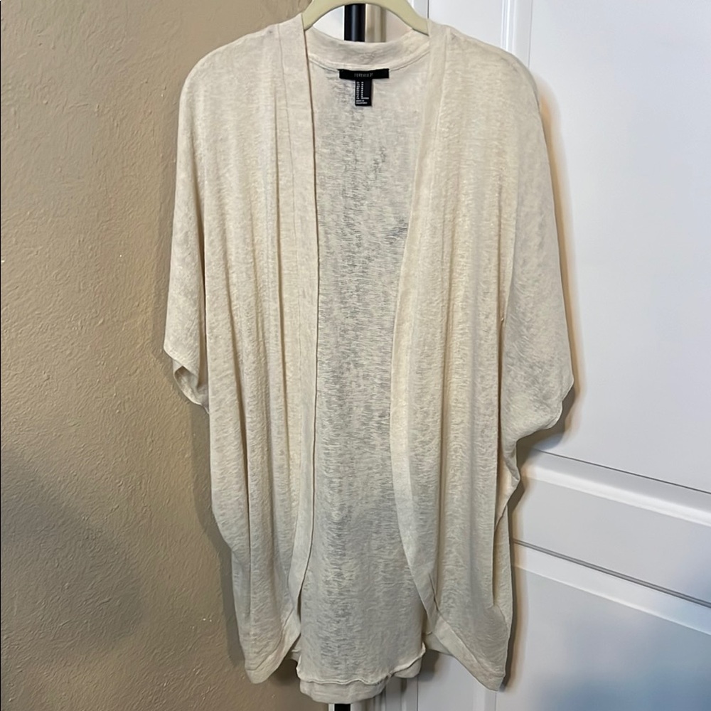 Forever 21 Cream Cardigan Cozy Open Front